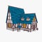 Stylized medieval house. Tudor architecture