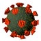 Stylized model of coronavirus on a white background. covid-19. 3d render illustration