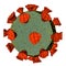 Stylized model of coronavirus on a white background. covid-19. 3d render illustration