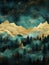 Stylized Night Sky Over a Mountain Forest