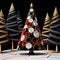 Stylized ornamental decorative fantasy artistic Christmas tree illustration