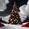 Stylized ornamental decorative fantasy artistic Christmas tree illustration