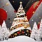Stylized ornamental decorative fantasy artistic Christmas tree illustration