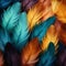 Stylized Osprey Feathers Pattern With Colorful Layered Design