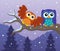 Stylized owls on branch theme image 7