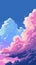 Stylized pastel clouds in digital art