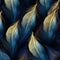 Stylized Penguin Feathers: Dark Blue And Gold Texture Illustration