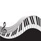 Stylized piano keys and stave