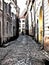 A stylized picture of the narrow street of old Tallinn