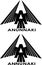 Stylized pictures with A and wings anunnaki logo