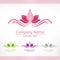 Stylized pink lotus flower, template logo design