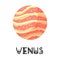 Stylized planet Venus isolated cartoon vector image. Astronomic logo image. Media glyph icon