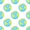 Stylized planets Earth abstract seamless space pattern background. Solar system planets children wallpaper texture tile.