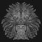 Stylized portrait of a lion. Ornamental portrait of a wild cat. The head of a predatory animal. Tattoo.