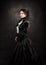 Stylized portrait of a victorian lady in black