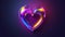 Stylized Rainbow Iridescent Opalescent Holographic Heart Icon Symbol. Futuristic Chromatic Aesthetic Y2K Heart