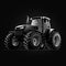 Stylized Realism: Powerful Black And White Tractor With Striking Facial Expression