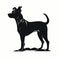 Stylized Realism: Silhouette Of A Highly Cute Dog In Vector Primitive Drawing
