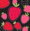 Stylized red strawberry texture