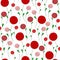 Stylized round red flowers