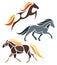 Stylized running Horses