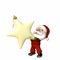 Stylized Santa Lifting Star Ornament