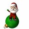 Stylized Santa Sitting On Ornament