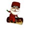 Stylized Santa Snowboarder