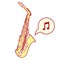 Stylized saxophone illusration