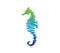 Stylized seahorse drawn with one line