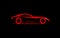 Stylized simple drawing sport super car coupe side view