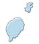 Stylized simple outline map of Sao Tome and Principe icon. Blue sketch map of Sao Tome and Principe vector illustration