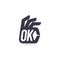 Stylized, simplified hand showing OK sign, logo template