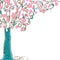 Stylized Spring Tree with Blooming Flowers