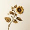 Stylized Sunflower Branch: Minimalistic Decorative Tabletop Sculpture