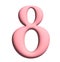 stylized three-dimensional pink numbers from 0 to 9, clipart