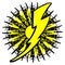 Stylized Thunderbolt on decoration isolated