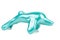 A stylized turquoise dolphin figurine