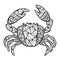 Stylized vector crab, zentangle