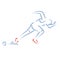 Stylized vector illustration with athlete sprinting