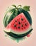 Stylized Watermelon Logo in Bold Colors