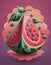 Stylized Watermelon Logo in Bold Colors