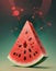 Stylized Watermelon Logo in Bold Colors