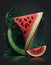 Stylized Watermelon Logo in Bold Colors