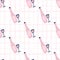 Stylized wine bottle and glasses seamless pattern. Doodle alcohol ornament in pink color on white chequered background