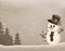 Stylized winter image with snowman 1