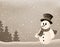 Stylized winter image with snowman 4