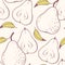 Stylized yellow pear seamless pattern