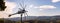 Styrian Tuscany like Vineyard with windmill, Panorama of grape crops in Slovenia spicnik