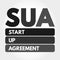 SUA - Start Up Agreement acronym concept